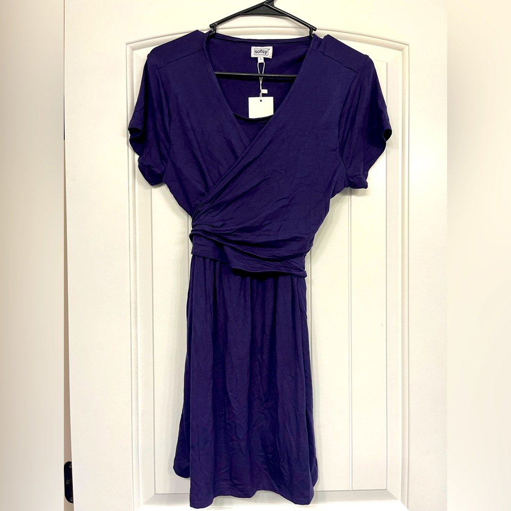Navy blue maternity and nursing top